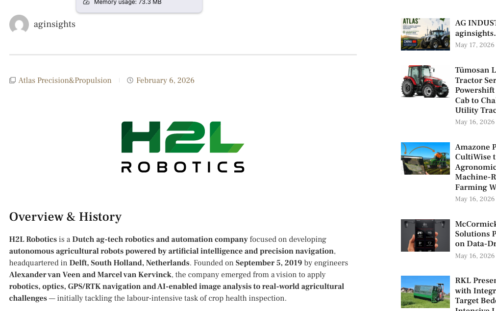 AgInsights H2L Robotics profile